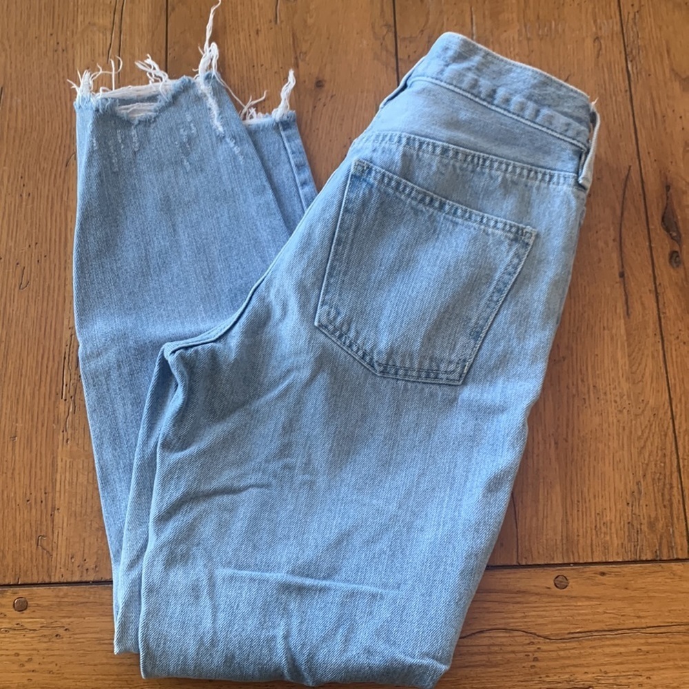 Free People Blossom Rigid High Rise Jeans Women’s Light Wash Distressed Size 25 - Picture 8 of 12
